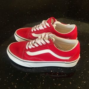 Red old skool vans